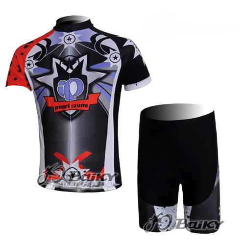 Pearl Izumi Maillot negro rojo mangas cortas